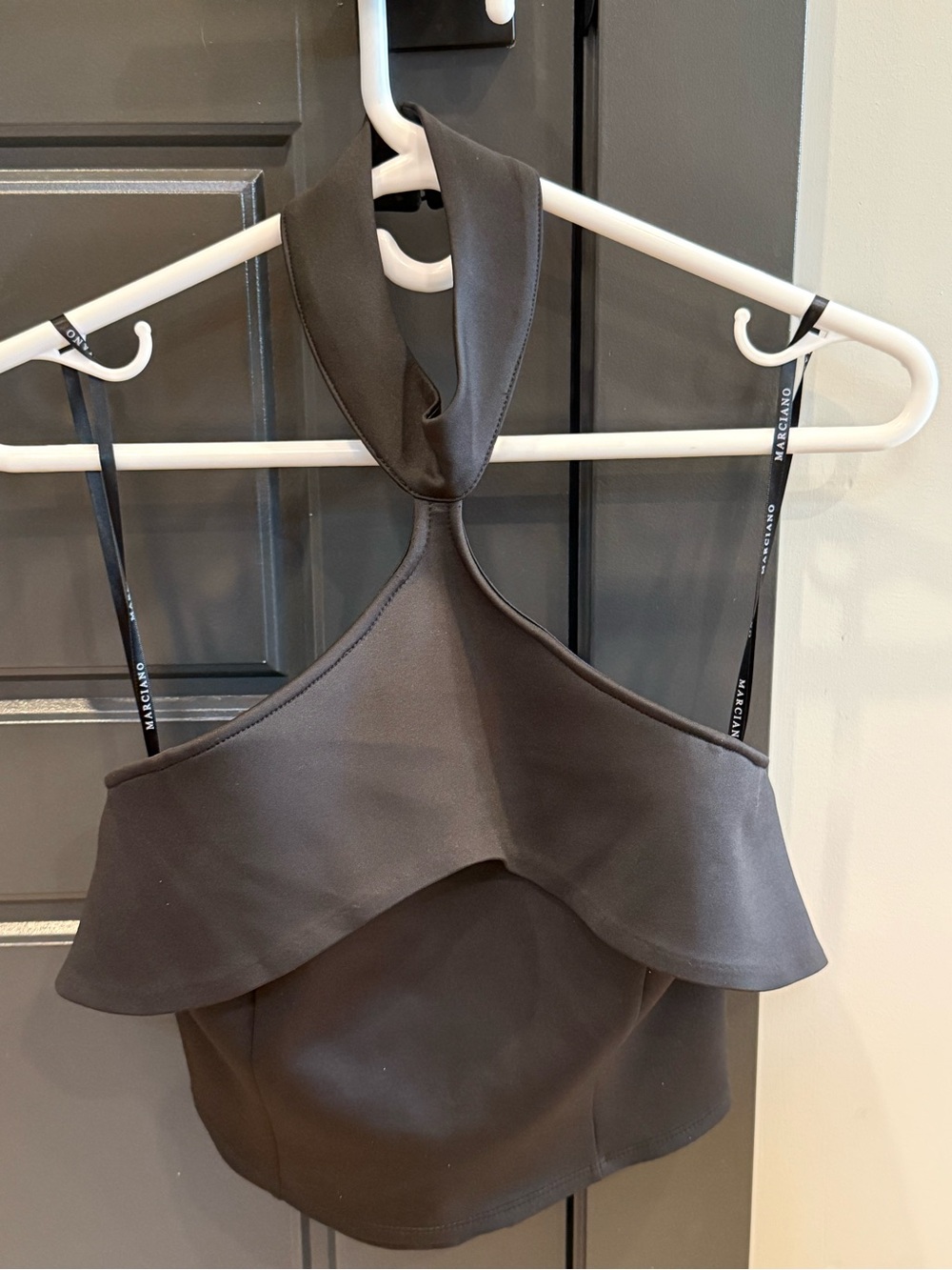 Marciano Black Halter Ruffle Camisole